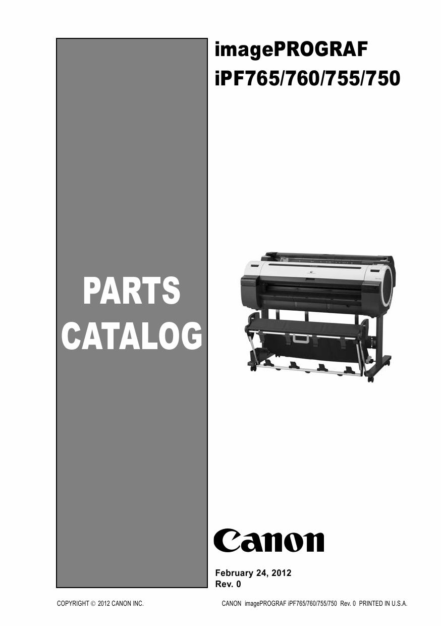 Canon imagePROGRAF iPF-765 760 755 750 Parts Catalog Manual-1